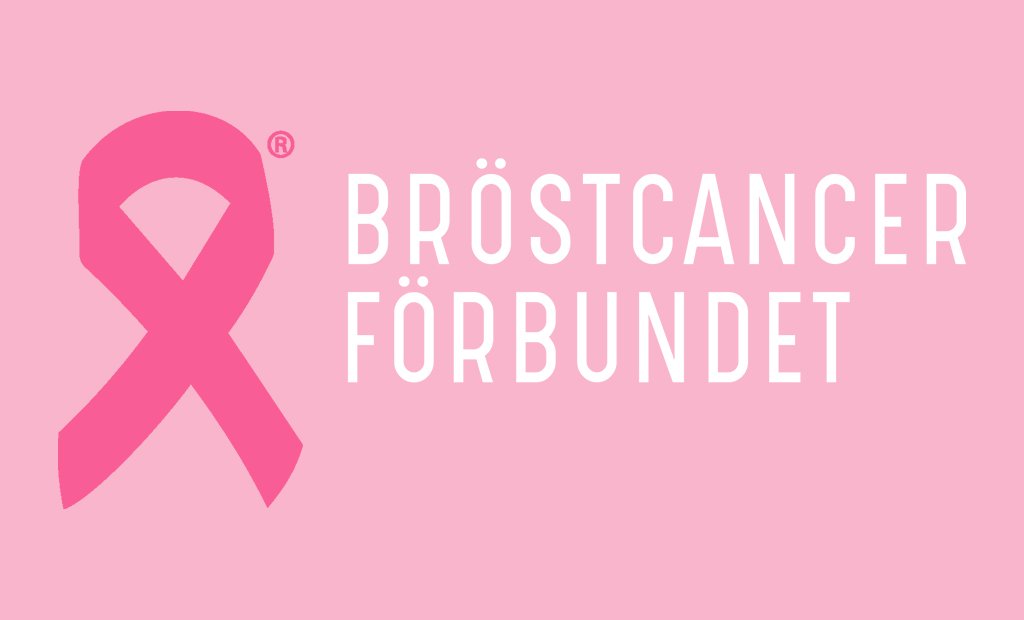 Bröstcancerförbundets logga med rosa bandet